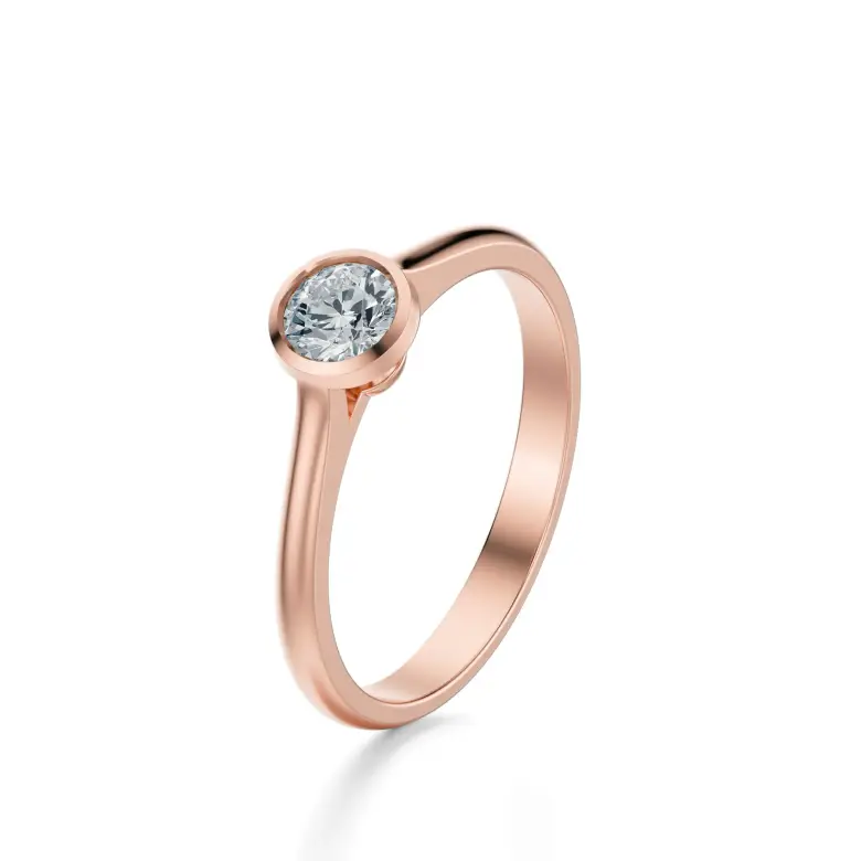 Pierścionek z diamentem różowe złoto AJPZ_090